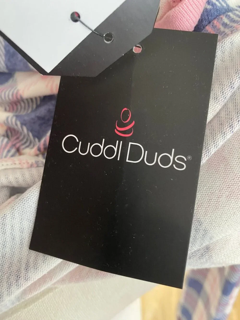 NEW Cuddl Duds Plaid Pajama Set Jogger Pants Pockets Pink Blue M